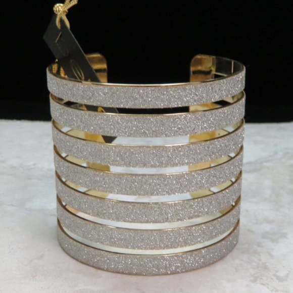 bebe Jewelry - Bebe gold and glitter sparkly cuff bracelet